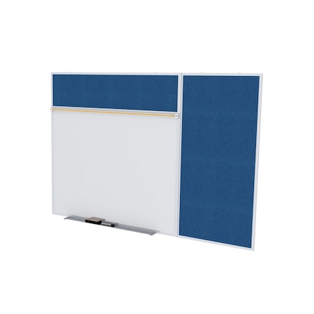 Ghent Combo Whiteboard/Bulletin, Mag Por/Vnyl, Styl B, 4 ft H x 6 ft W, Navy SPC46B-V-195